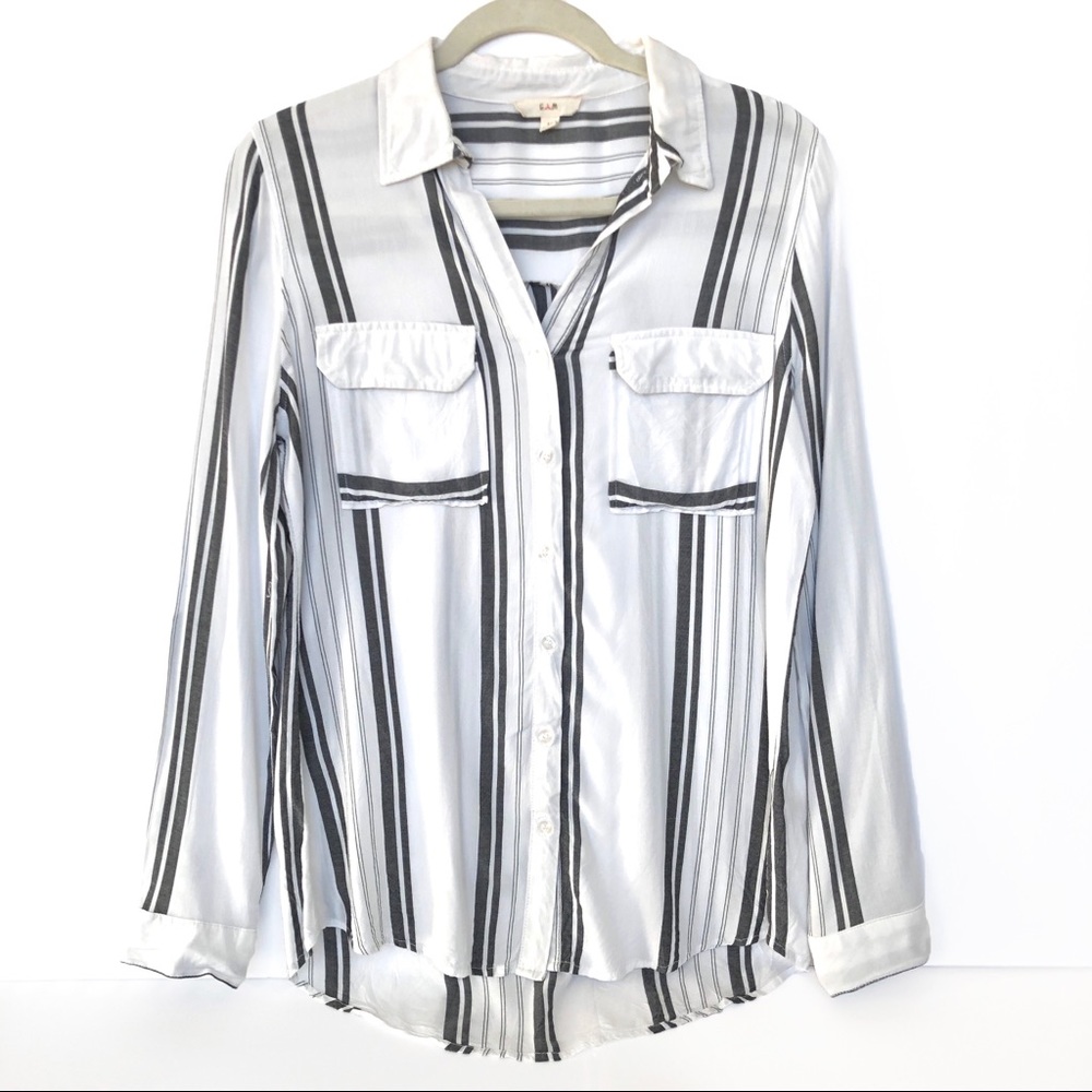 STRIPED POCKET SHIRT (GREY / BLACK / WHITE)